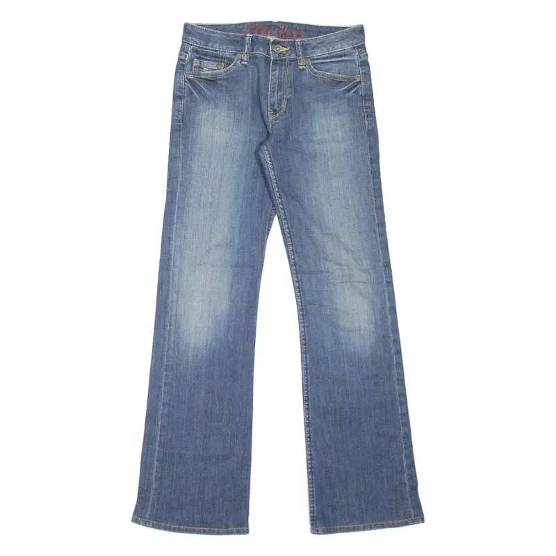 HILFIGER DENIM Hipster Womens Jeans Blue Regular Bootcut Stone Wash W26 L32