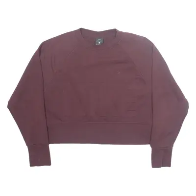 NIKE Cropped Oversized Womens Sweatshirt Maroon XS