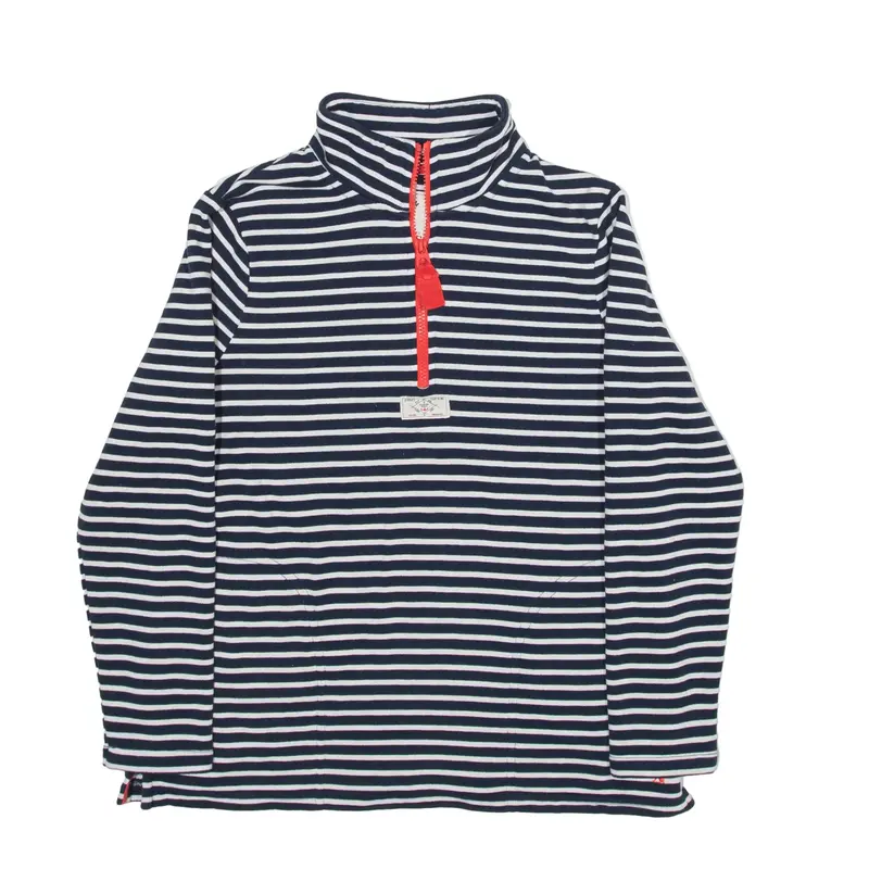 JOULES Striped Sweatshirt Blue 1/4 Zip Womens UK 6