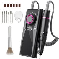 Portable Nail Drill set, Professional 45000 RPM,Rechargeable Electric Nail File Machine E File for Acrylic Nails Gel Polishin...