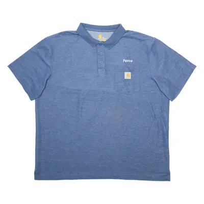 CARHARTT Mens Polo Shirt Blue Short Sleeve 2XL