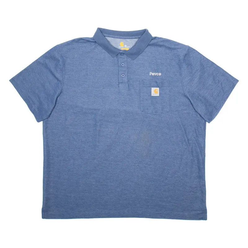 CARHARTT Mens Polo Shirt Blue Short Sleeve 2XL