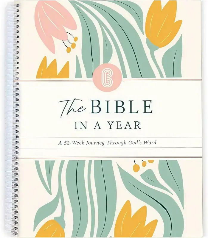 The Bible in A Year: A 52-week Study Through Gods Word, A Beautiful Year in the Bible For Women, Spiral Bible Study Guide Jou...