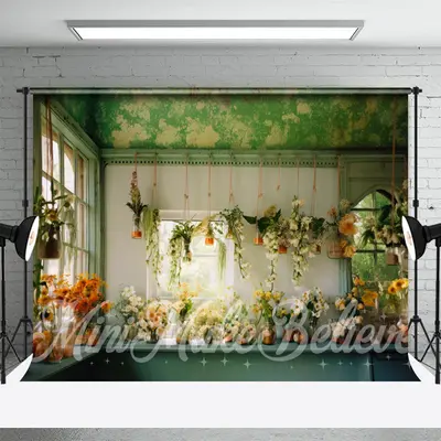 Colorful Little Flowers Windows Spring Backdrop - Aperturee