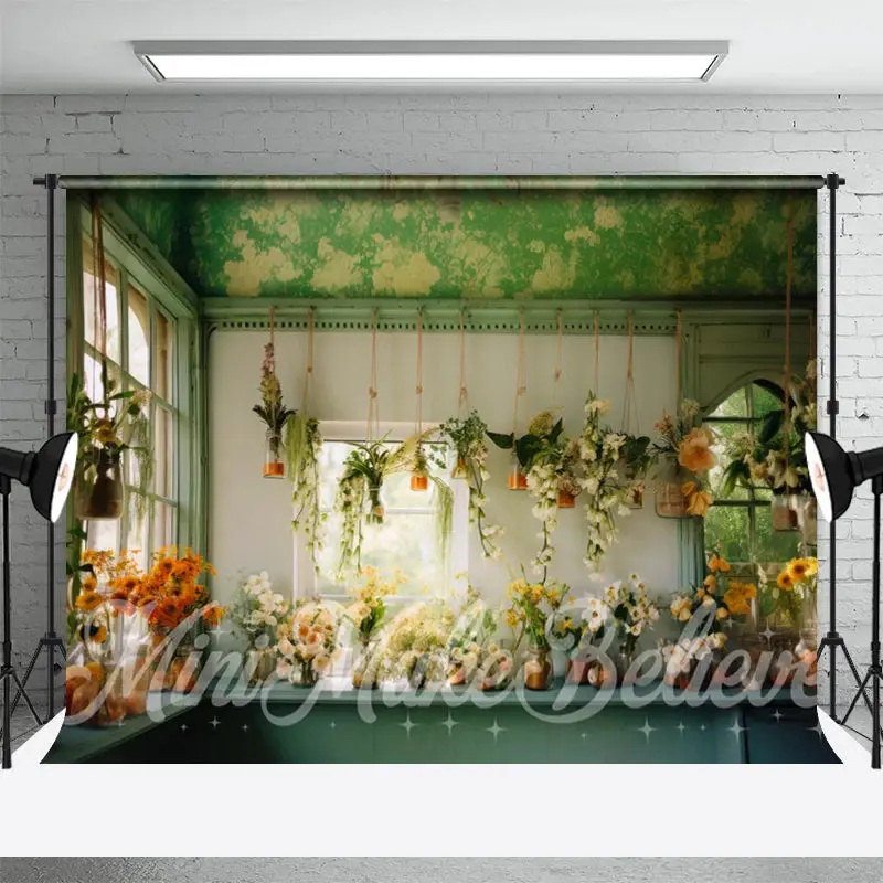 Colorful Little Flowers Windows Spring Backdrop - Aperturee