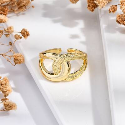 Rack Plating Brass Cuff Finger Rings for Women