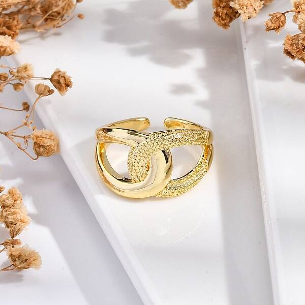 Rack Plating Brass Cuff Finger Rings for Women
