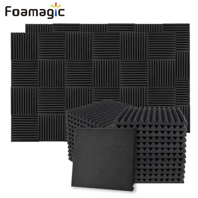 Recording Studio Soundproof Sponge, Double Sided Sound Absorbing Wall Panel, Foam Sound Panel for Studio Recording Room Home ...