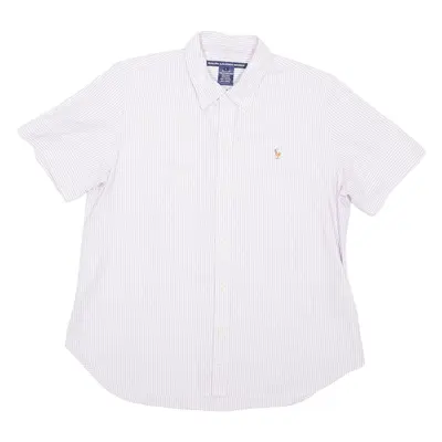 RALPH LAUREN SPORT Slim Fit Boys Shirt Purple Striped L