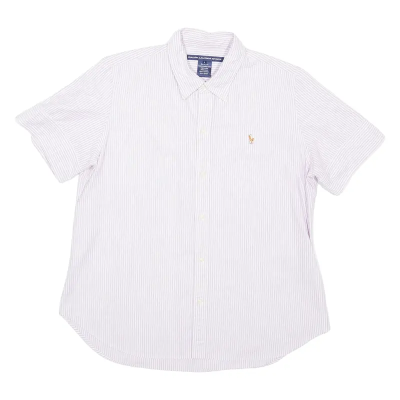 RALPH LAUREN SPORT Slim Fit Boys Shirt Purple Striped L