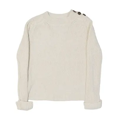 MASSIMO DUTTI Italian Yarn Jumper Cream Chunky Knit Womens S