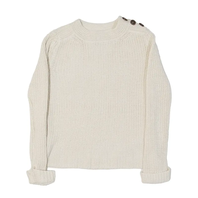 MASSIMO DUTTI Italian Yarn Jumper Cream Chunky Knit Womens S