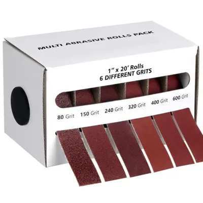 Wet & Dry Sandpaper Roll, 6 Counts/box 1'' x 20' Sandpaper Roll with Dispenser, Heavy Duty Abrasive & Finishing Products for...