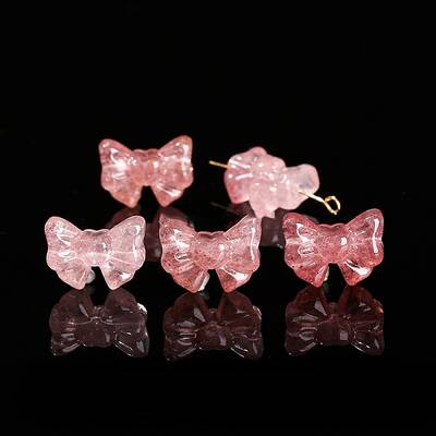 Natural Strawberry Quartz Carved Beads