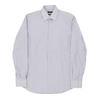 Boss Striped Shirt - Medium Blue Cotton