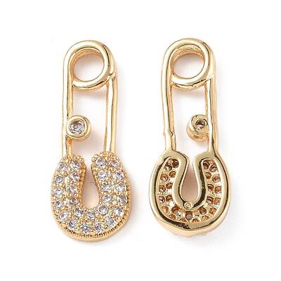 Brass Micro Pave Clear Cubic Zirconia Pendants
