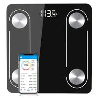 Black Smart Electric Digital Scale, 1 Count Connect To Mobile Phone Body Weighing Fit Scale, Accurate Digital Weight Scale, B...
