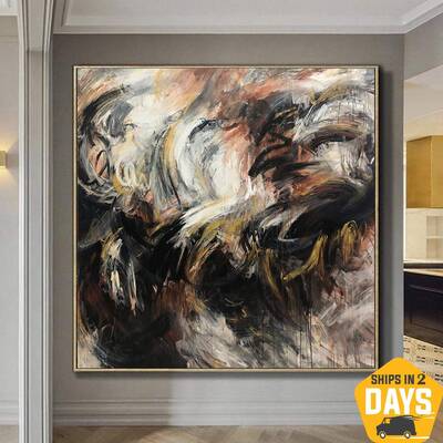 Large Abstract Oil Painting Brush Strokes Art Colorful Wall Art Contemporary Art Abstract Expressionism Painting Luxury Wall ...