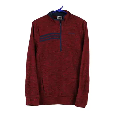 Adidas 1/4 Zip - Small Burgundy Polyester