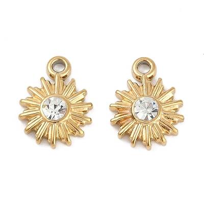 304 Stainless Steel Rhinestone Charms