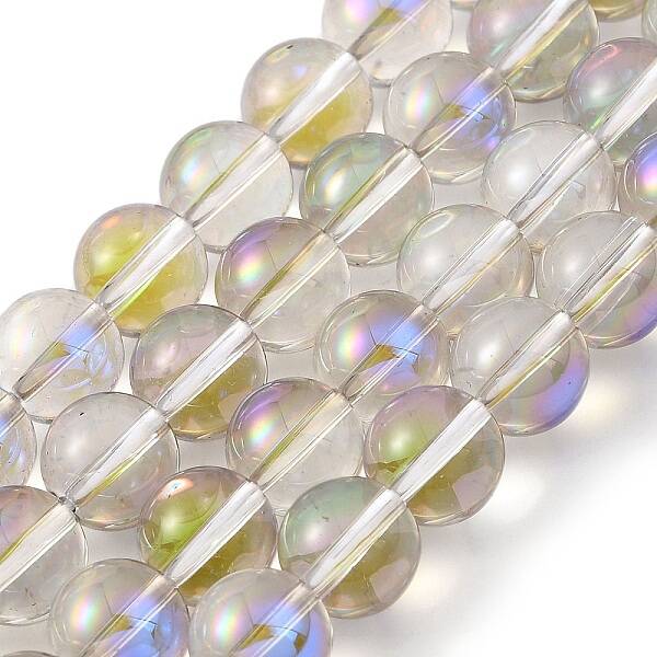 Transparent Electroplate Glass Beads Strands