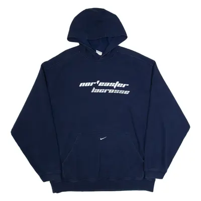 NIKE Nor'easter Lacrosse Mens Blue Hoodie USA XL