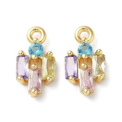 Brass Micro Pave Cubic Zirconia Charms