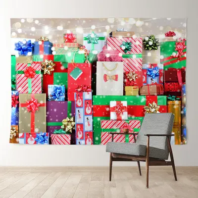 Aperturee Beautiful Gift Light Strip Wall Christmas Backdrop