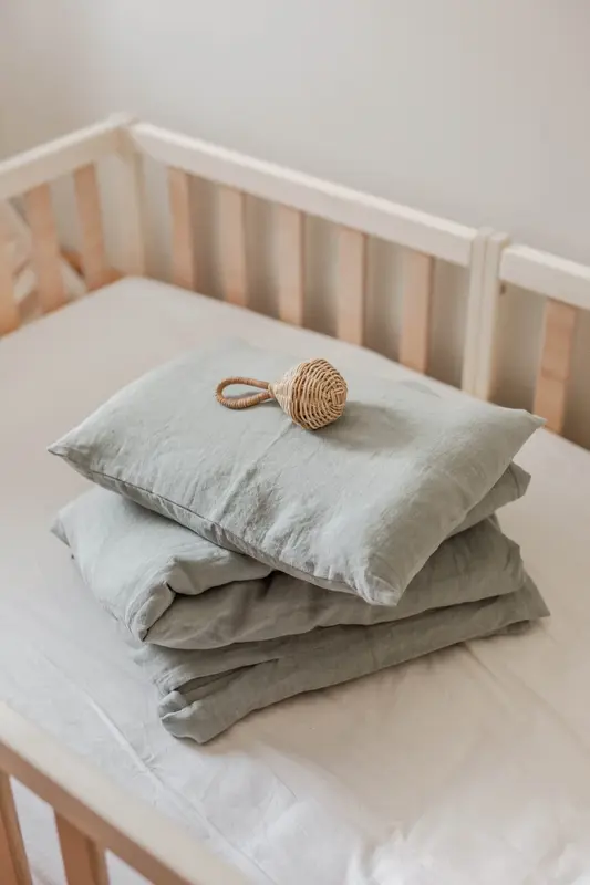 Linen baby bedding | Size: Toddler | Color: Charcoal