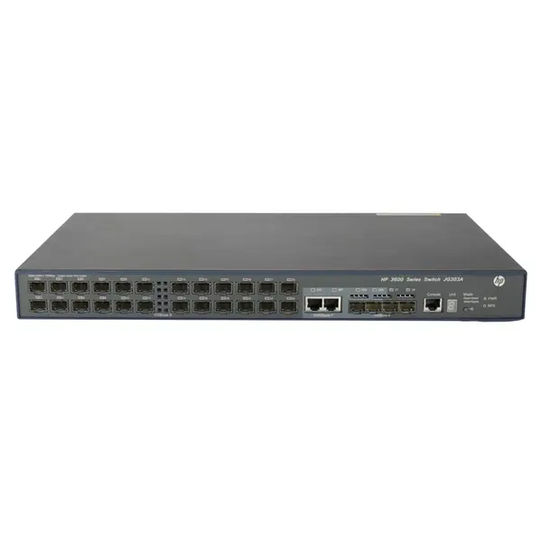 HP JG303A | FlexNetwork 3600 EI Series 3600 24 SFP v2 24 x 10/100Base-x SFP and 4 x 1GbE SFP + 2 x Shared GE RJ-45 Ports Laye...