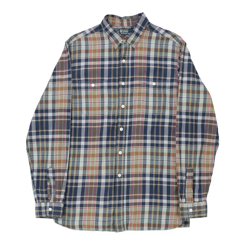 Ralph Lauren Checked Shirt - Large Blue Cotton