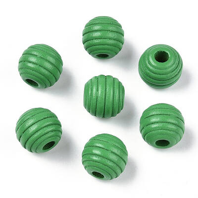 Painted Natural Wood Beehive Beads