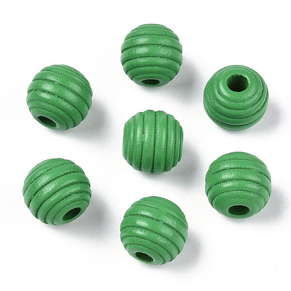Painted Natural Wood Beehive Beads