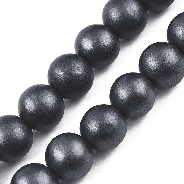 Painted Natural Wood Beads Strands