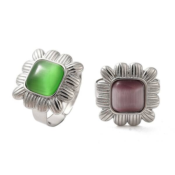 304 Stainless Steel Adjustable Rings for Women