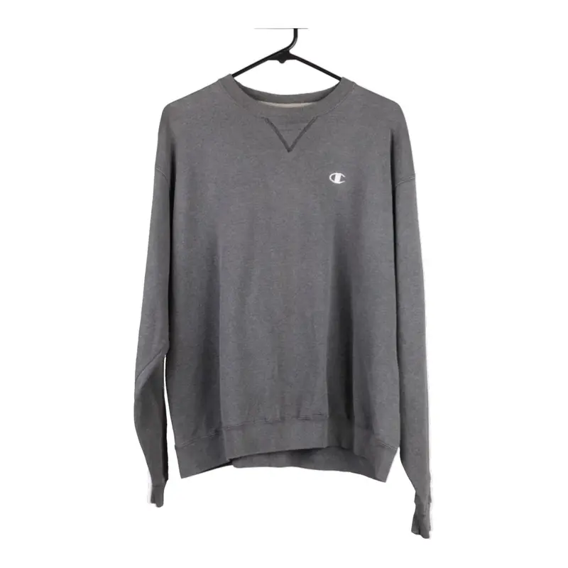 Champion Sweatshirt - Large Grey Cotton Blend
