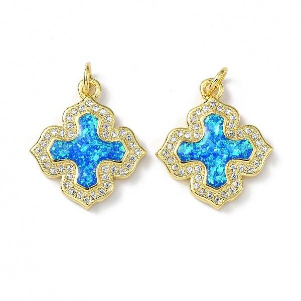 Brass Micro Pave Cubic Zirconia Pendants