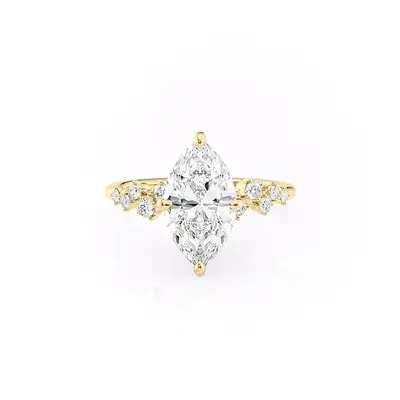 Sterling Silver with Yellow Gold Plated Moissanite Ring