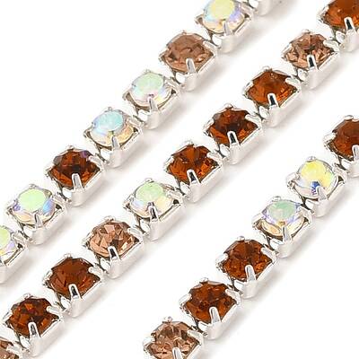 Rhinestone and Iron Cup Chain