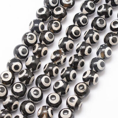 Tibetan Style 3-Eye dZi Beads