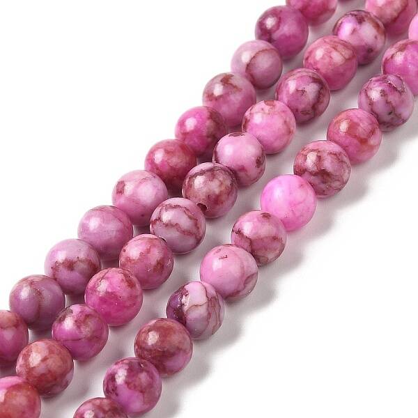 Natural Dyed White Jade Beads Strands
