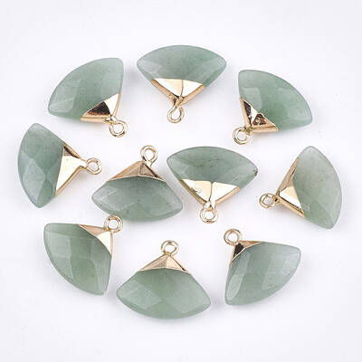 Electroplate Natural Green Aventurine Pendants
