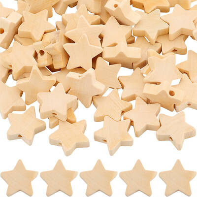 120Pcs Natural Maple Wood Beads
