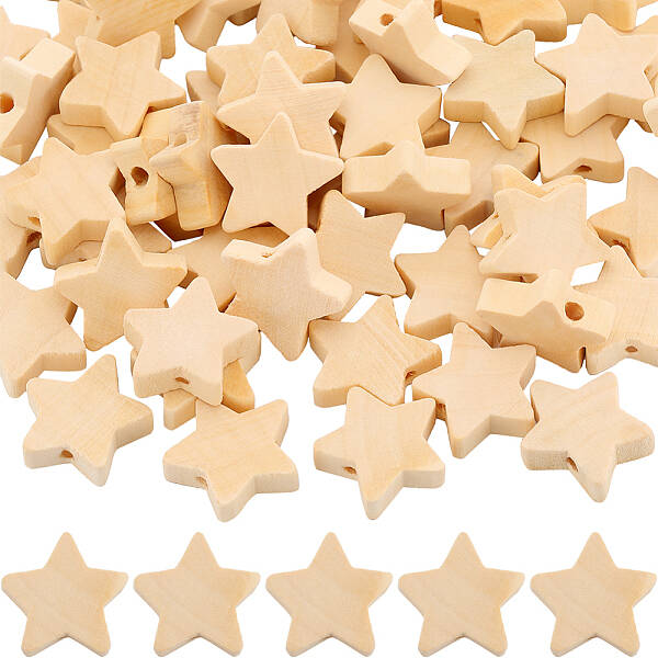 120Pcs Natural Maple Wood Beads