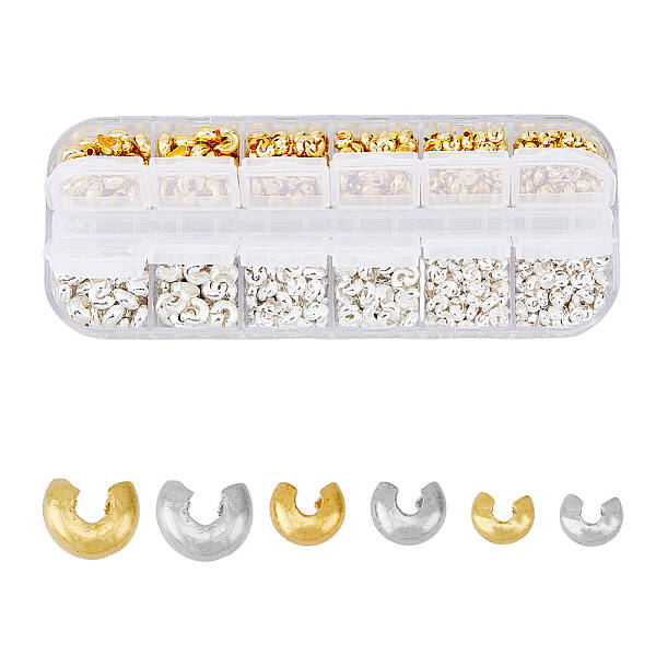 780Pcs 6 Style Iron Crimp Beads Covers