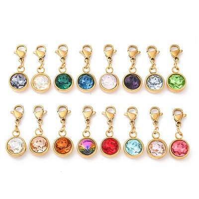 Ion Plating(IP) 304 Stainless Steel Rhinestone Pendants