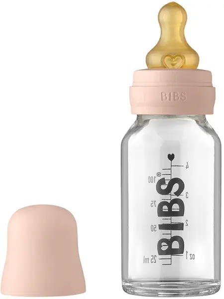 BIBS Baby Glass Bottle 110ml Feeding Bottle Blush 110 ml