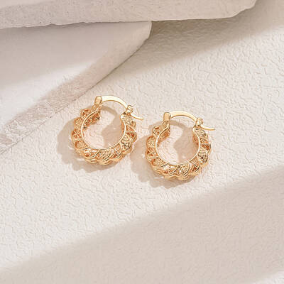 Elegant Geometric Flower Hoop Earrings