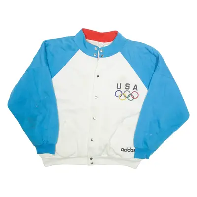 ADIDAS Mens Fleece Jacket White USA L