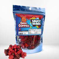 Goso Gummies Saucy Chamoy Bears 8 Ounce Bag Spicy & Juicy Snack